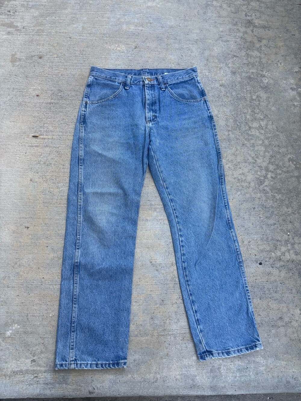 Rustler Vintage Blue Denim Straight Leg Jeans Size 29x30 Workwear